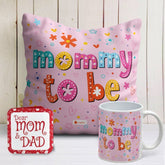 Mommy To Be Printed Cushion & Coffee Mug Gift Hamper for New Mom
